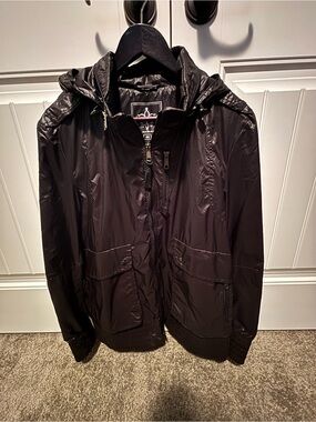 Mackage Men's Black Hooded Packable Windbreaker Jacket